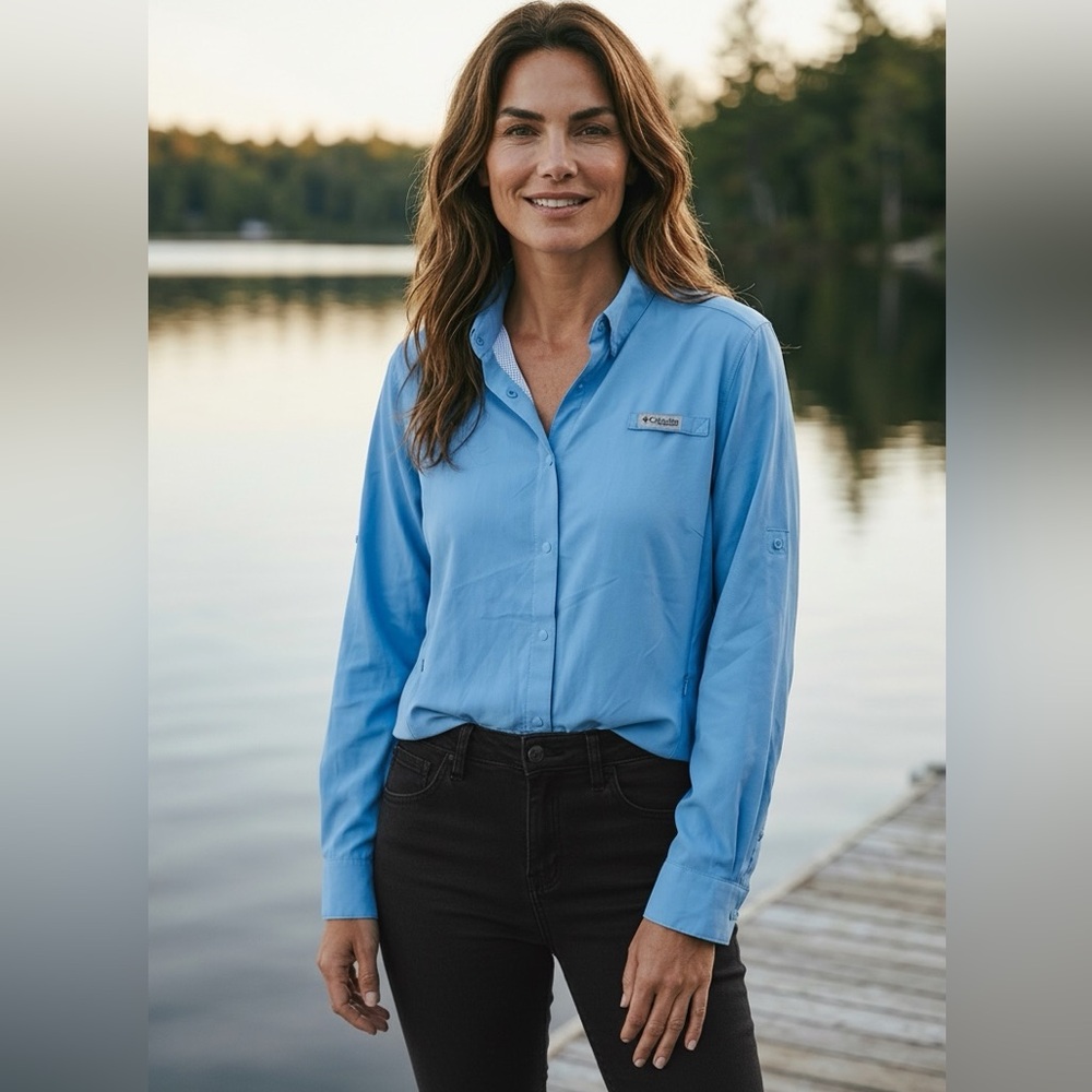 Columbia PFG - Sz M - lightweight Omni-shade - mesh airy back and flowy material